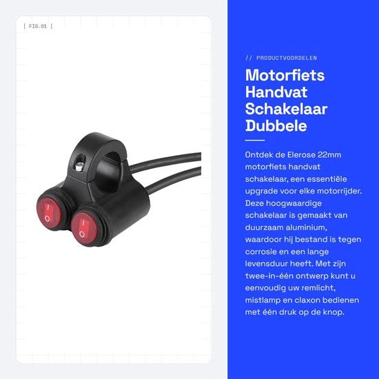 Comando di guida per motori - Interruttore a doppia funzione - Manubrio leggero in alluminio - Freni e luci di posizione - Clacson - Adatto per diverse tipologie di motori - Colore...