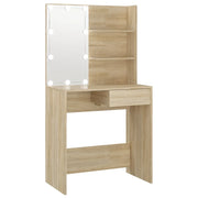 Toeletta | Tavolo da Trucco con LED Rovere Sonoma 74,5x40x141 cm