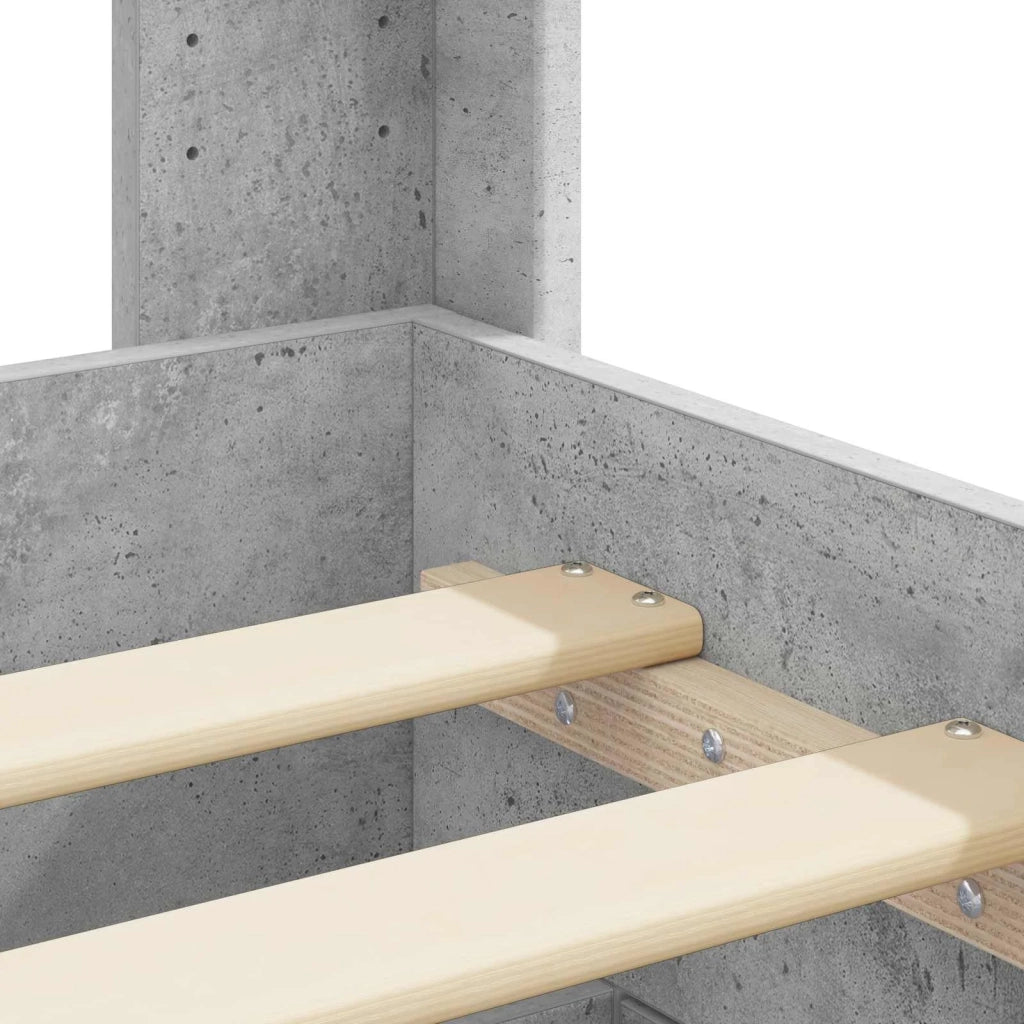 Struttura del letto con stoccaggio e testata Grigio Cemento 3414510