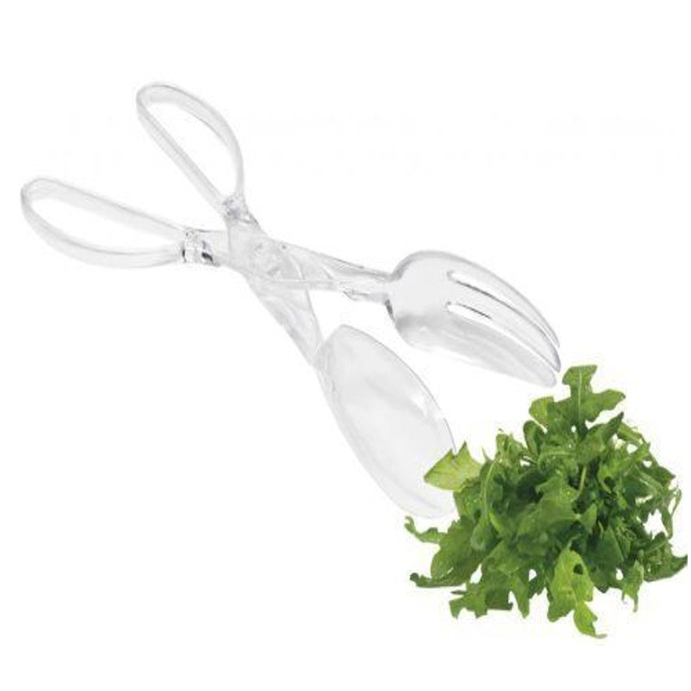 Trade Shop - Pinza A Forbice In Plastica Trasparente Per Insalata Cucina Alimenti -