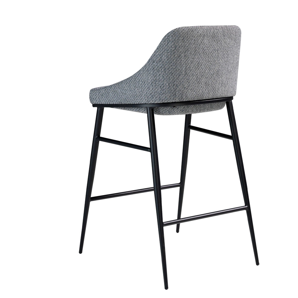 Sgabello in tessuto grigio