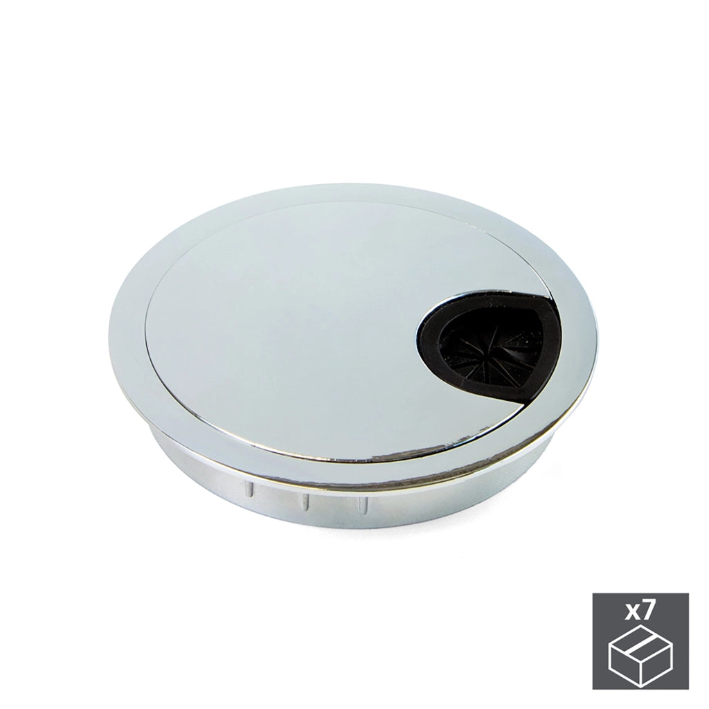 Passacavi Circolare 80 mm a Incasso Zama Cromo 7 Pezzi Emuca