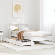 Letto Libreria senza Materasso Bianco 100x200 cm Legno di Pino