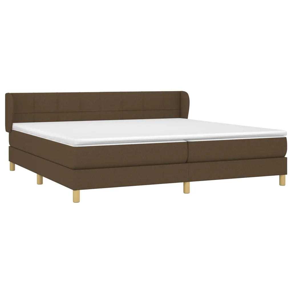 Giroletto a Molle con Materasso Marrone Scuro 200x200cm Tessuto