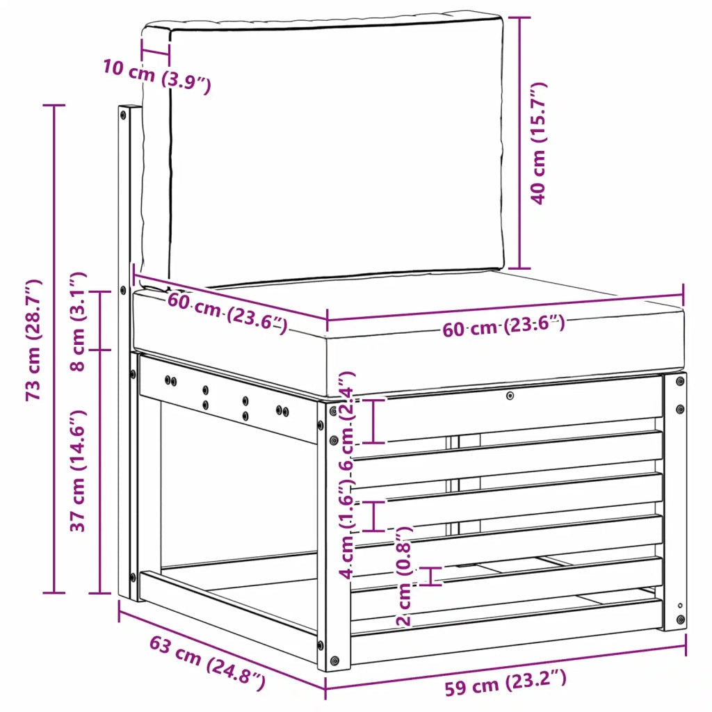 Set divani Legno di Acacia Massello 3391302