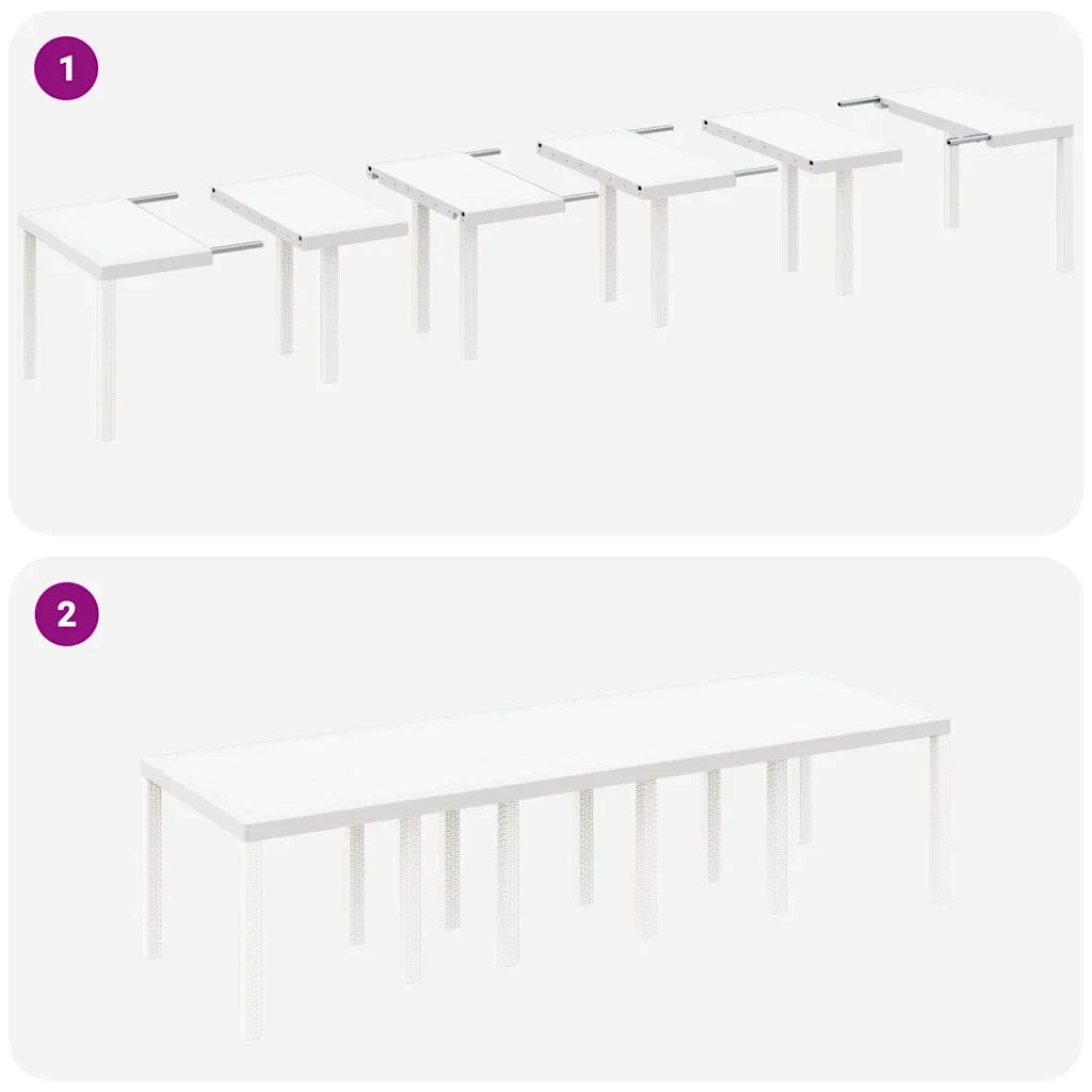 Set da Pranzo per Giardino con cuscino 13 pcs Bianco 3378625