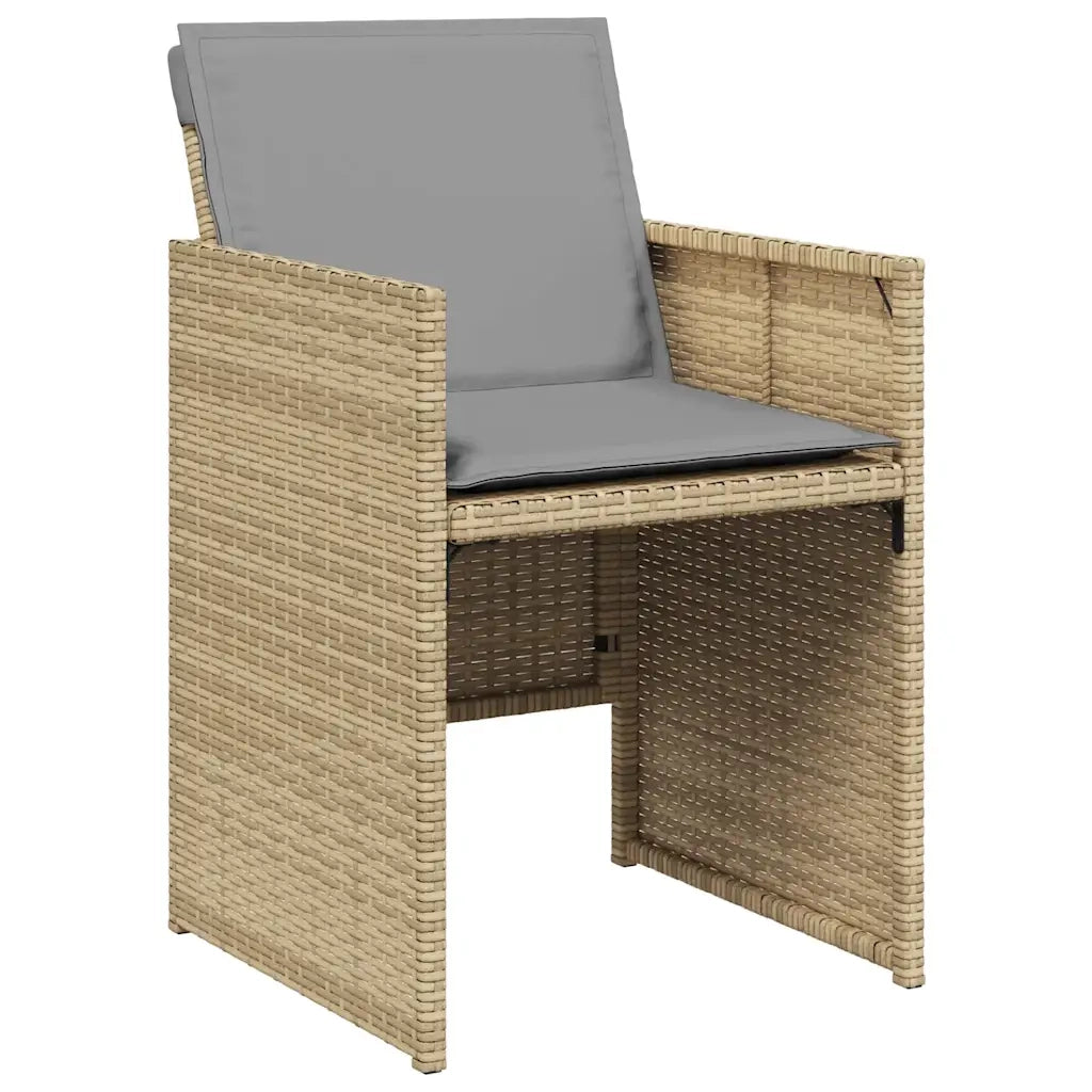 Set Pranzo da Giardino 5 pz con Cuscini Beige Misto Polyrattan 365088