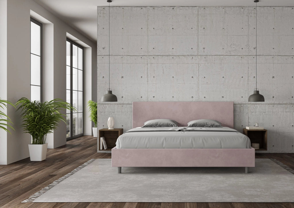 BS COM Letto contenitore imbottito 180x190 microfibra glicine