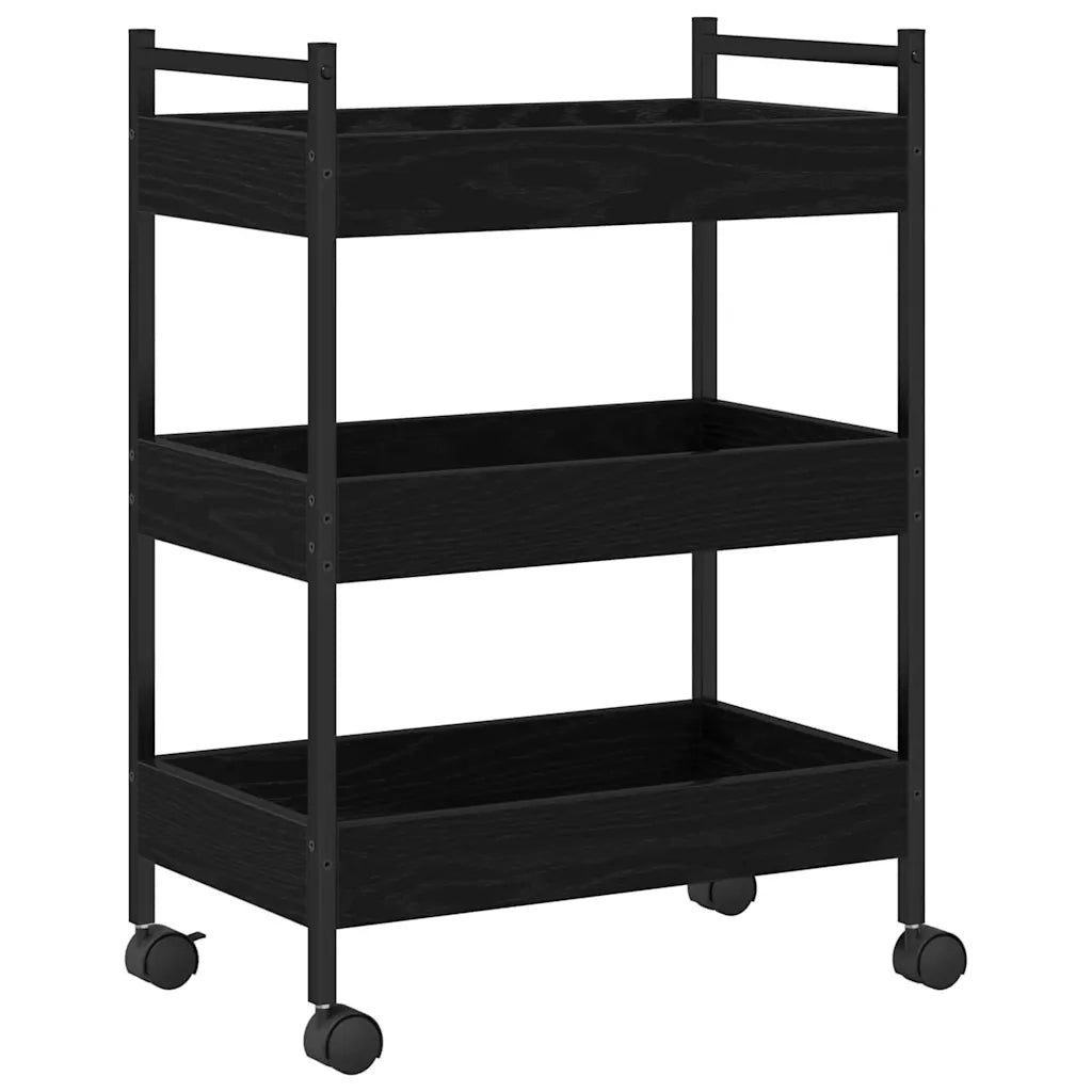 Carrello da Cucina Rovere nero 50 x 30 x 70 cm 869110