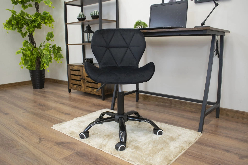 Sedia girevole Valora NOTO in velluto nero ergonomica per ufficio