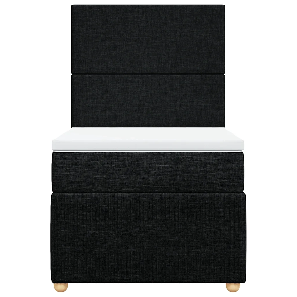 Giroletto a Molle con Materasso Nero 90x190 cm in Tessuto