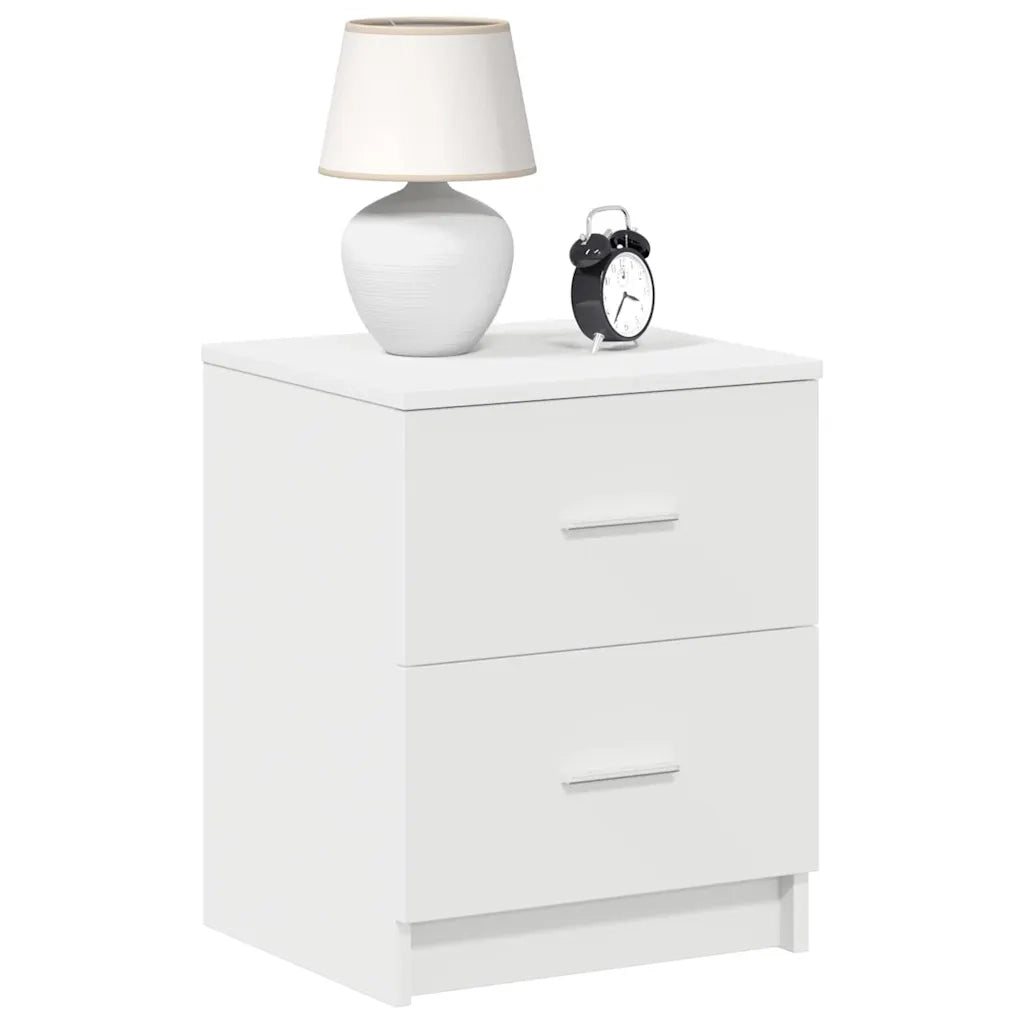 Comodino con 2 Cassetti Bianco 40x36x50 cm 858785