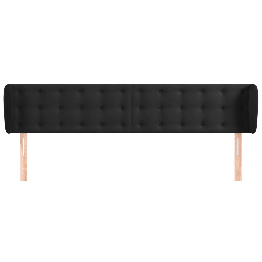 Testiera ad Orecchio-Testata con Orecchie Nera 163x23x78/88 cm in Velluto 451380
