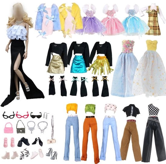 Abbigliamento per bambole 30 pezzi - Abbigliamento per bambole - Accessori - Adatto a diverse forme di bambole - Abbigliamento per bambole