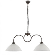 Lampadario Rustico Anemone 2 Luci Nero e Bianco LuceArt Classic