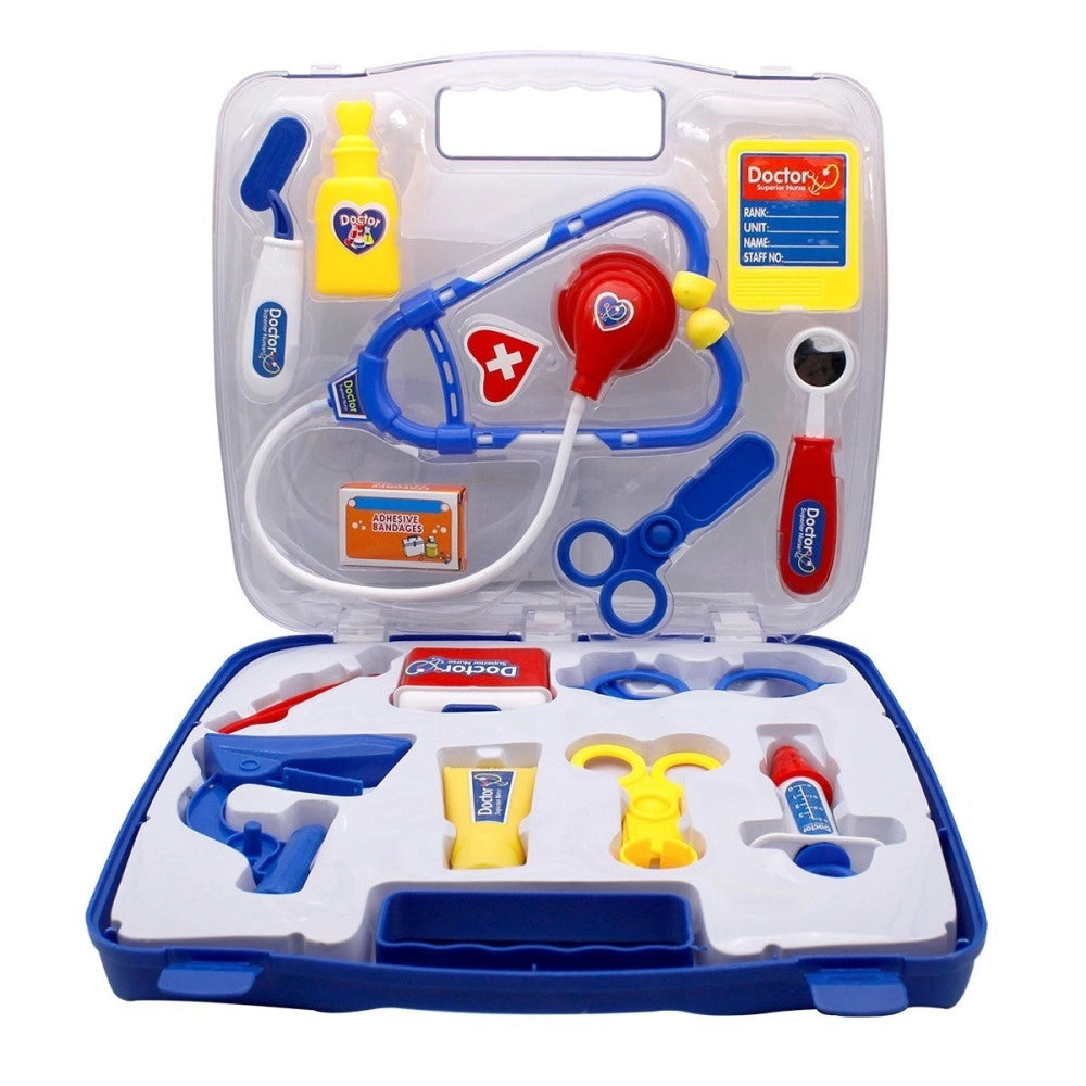 Trade Shop - Set Valigia Dottore Giocattolo Con Accessori Forbici Stetoscopio Valigetta -