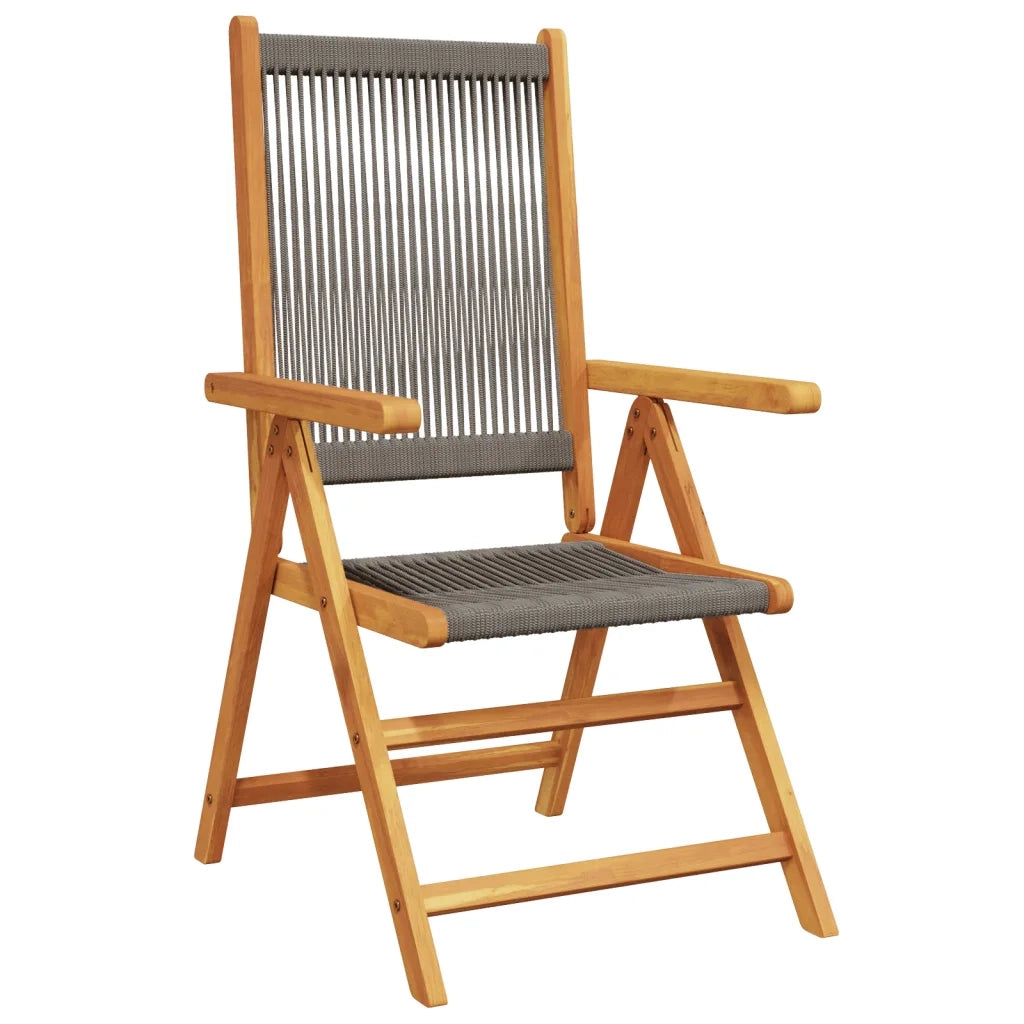 Sedie da Giardino Reclinabili 4pz Grigie Legno Massello Acacia