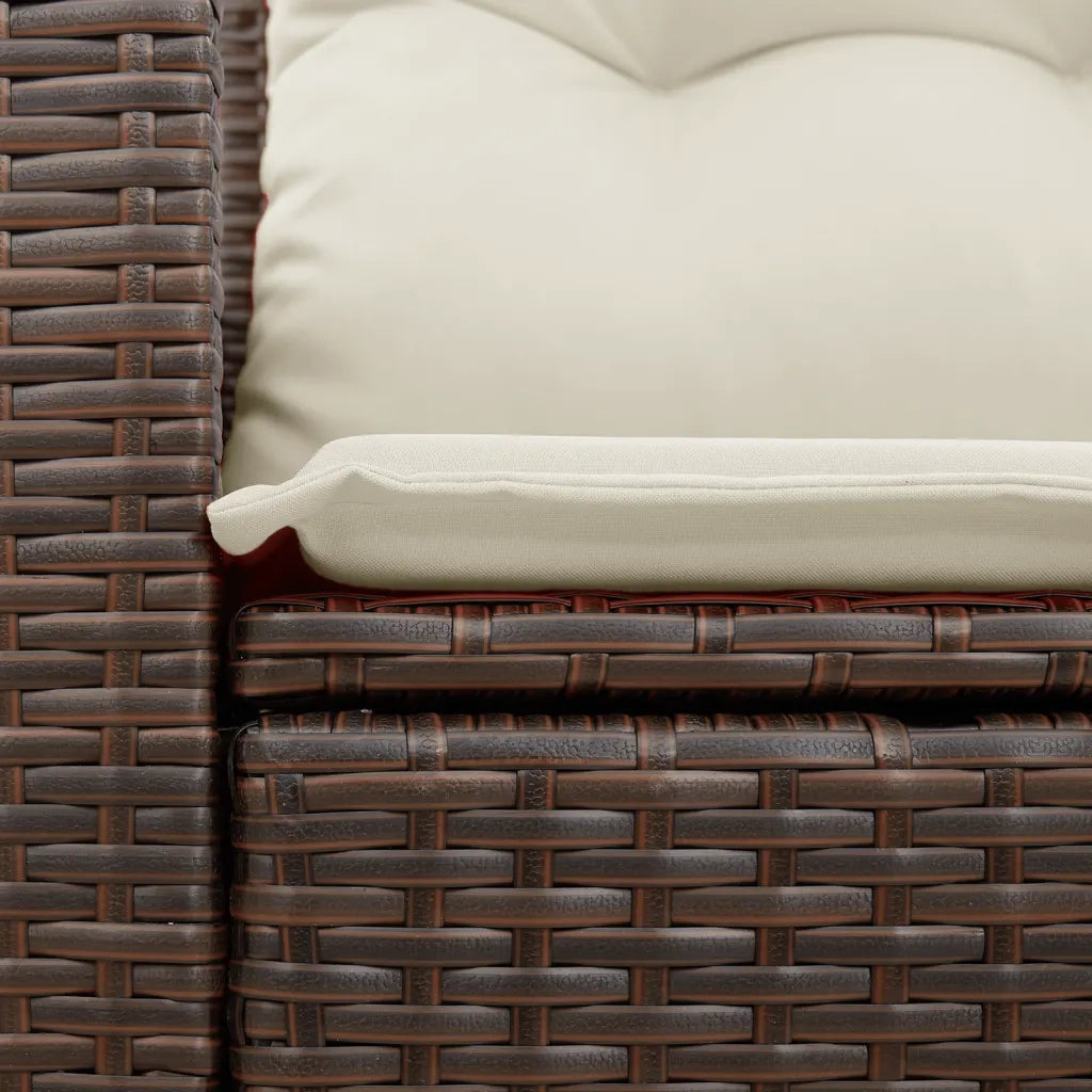 Divano da Giardino a 2 Posti con Cuscini in Polyrattan Marrone 366220
