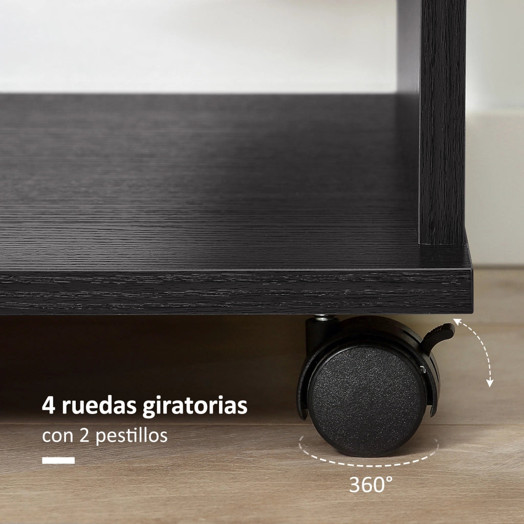 Armadio con Ruote e Appendiabiti ¨C Zephmum ¨C Nero 80x40x128 cm