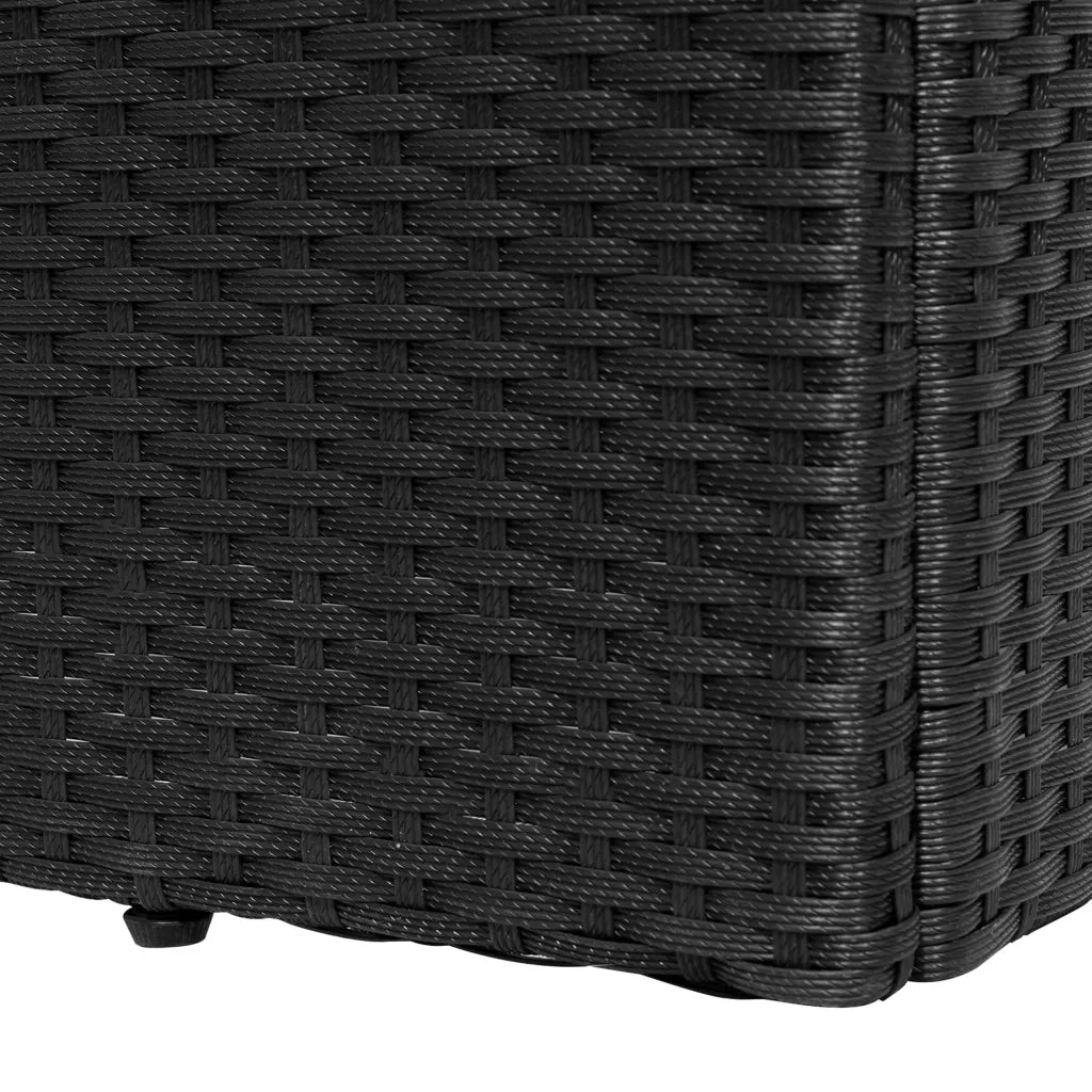 Lettino con Cuscino in Polyrattan Nero 44134