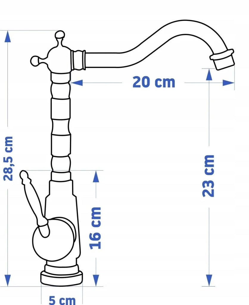 Rubinetto Da Lavabo Rea Bona Old Black High