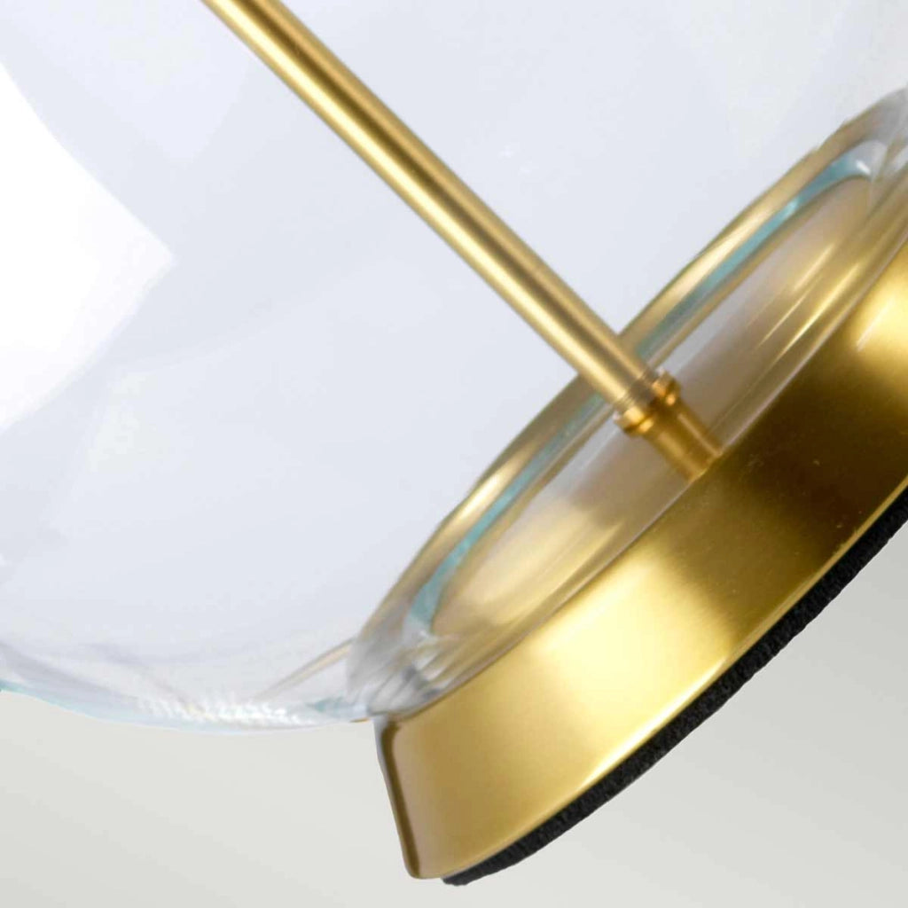 Lampada da tavolo Orb vetro ottone paralume bianco E27 Elstead