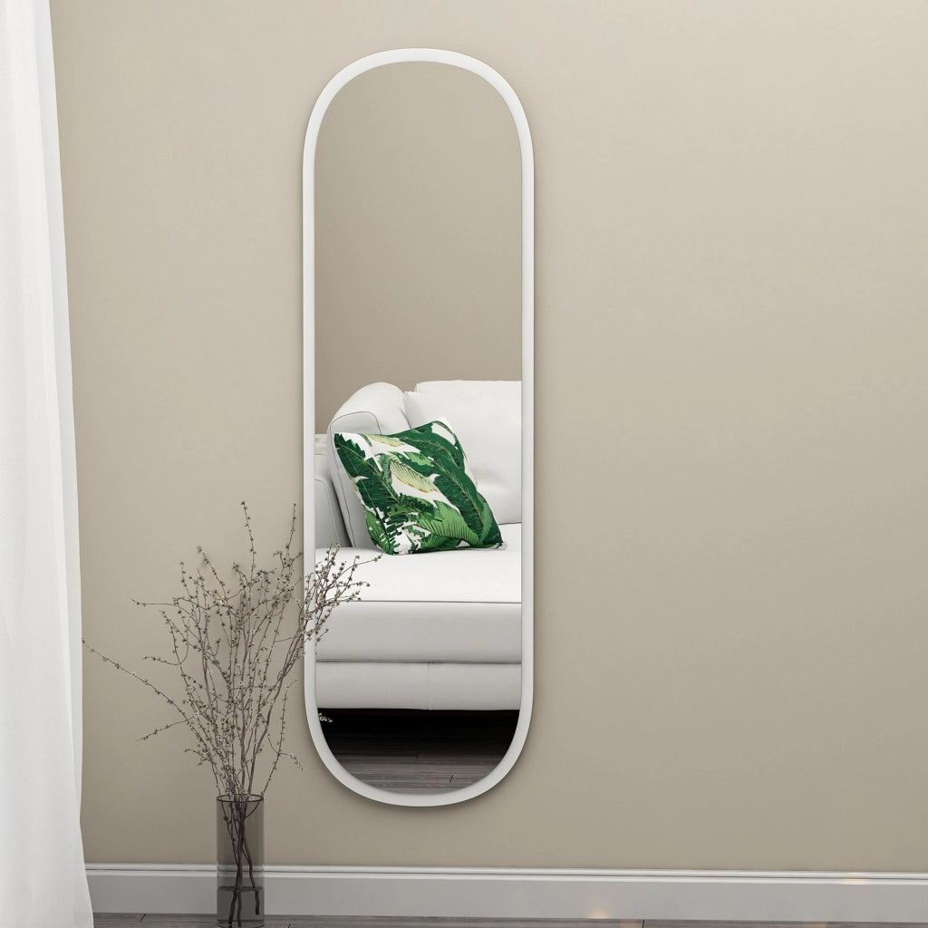 Fiesse, Specchio Forma Ovale, 40x120h cm Bianco