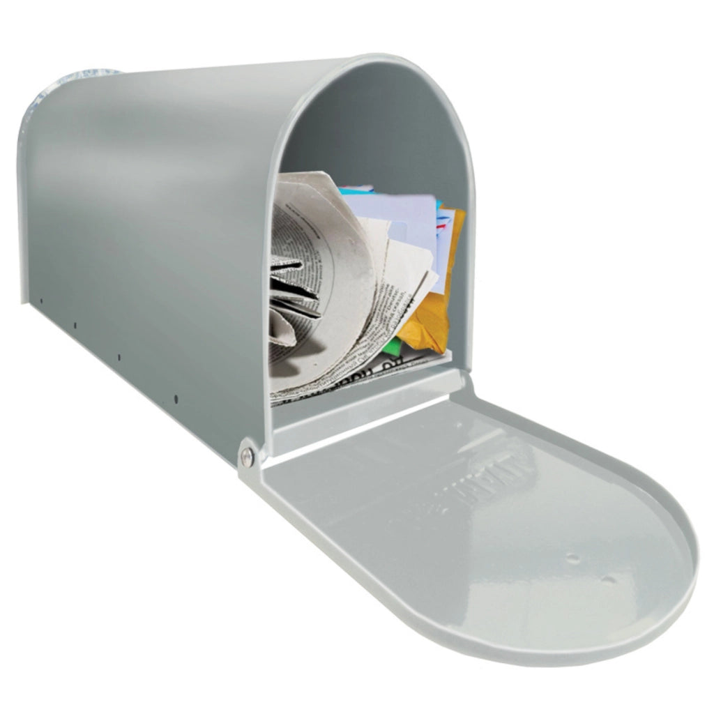 ALUBOX Cassetta Posta Americana 22X17X48 Cm Cassetta Postale In Lamiera Zincata Cassetta Postale Da Esterno Formato Rivista Con Bandierina COLORE: BIANCO