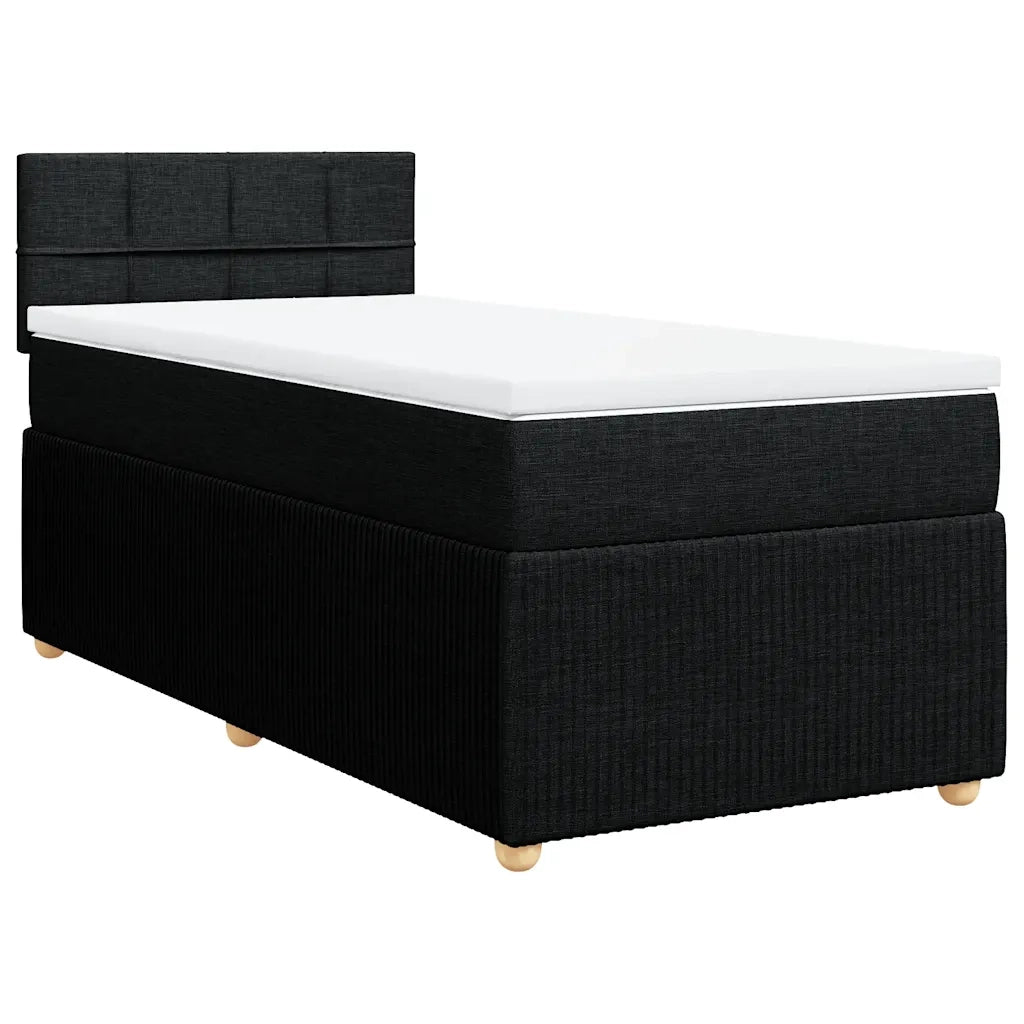 Giroletto a Molle con Materasso Nero 80x200 cm inTessuto