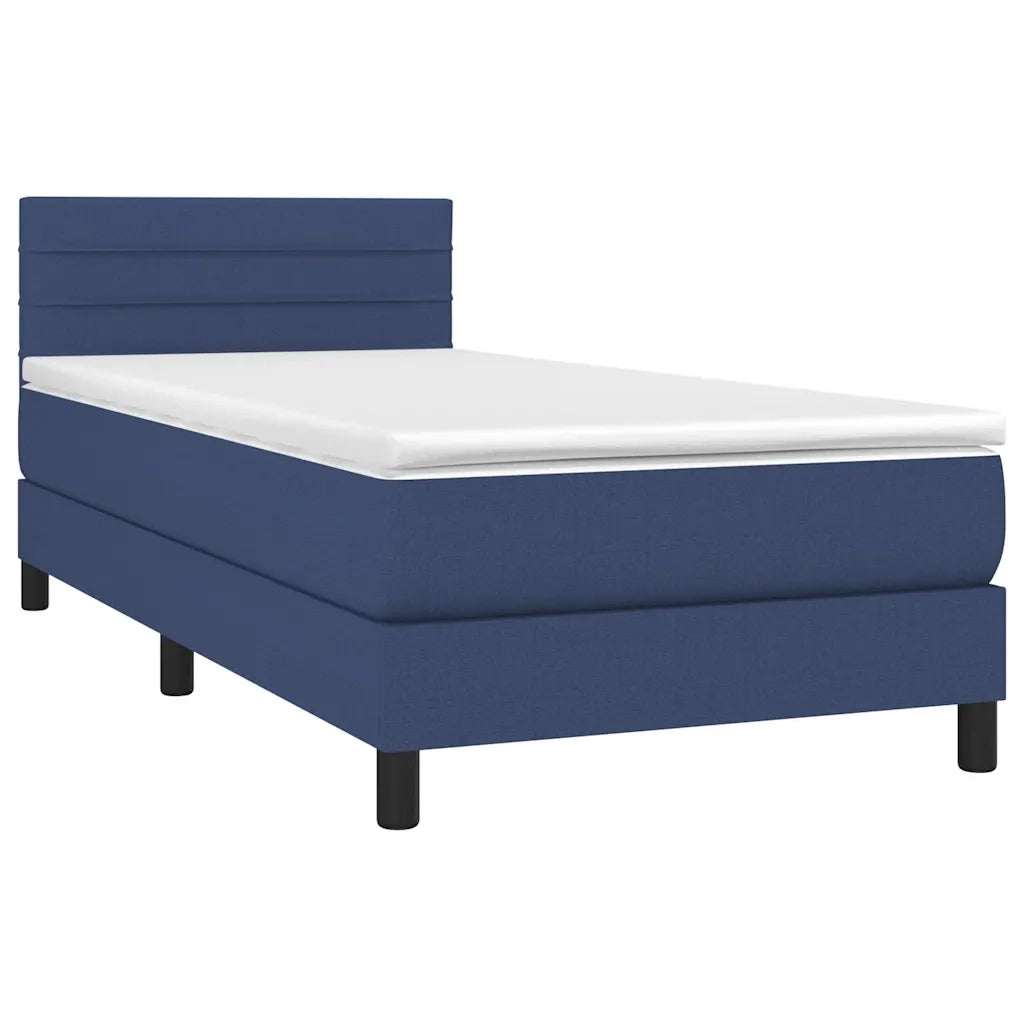 Giroletto a Molle con Materasso-Struttura Letto con Materasso Blu 80x200 cm inTessuto 392596