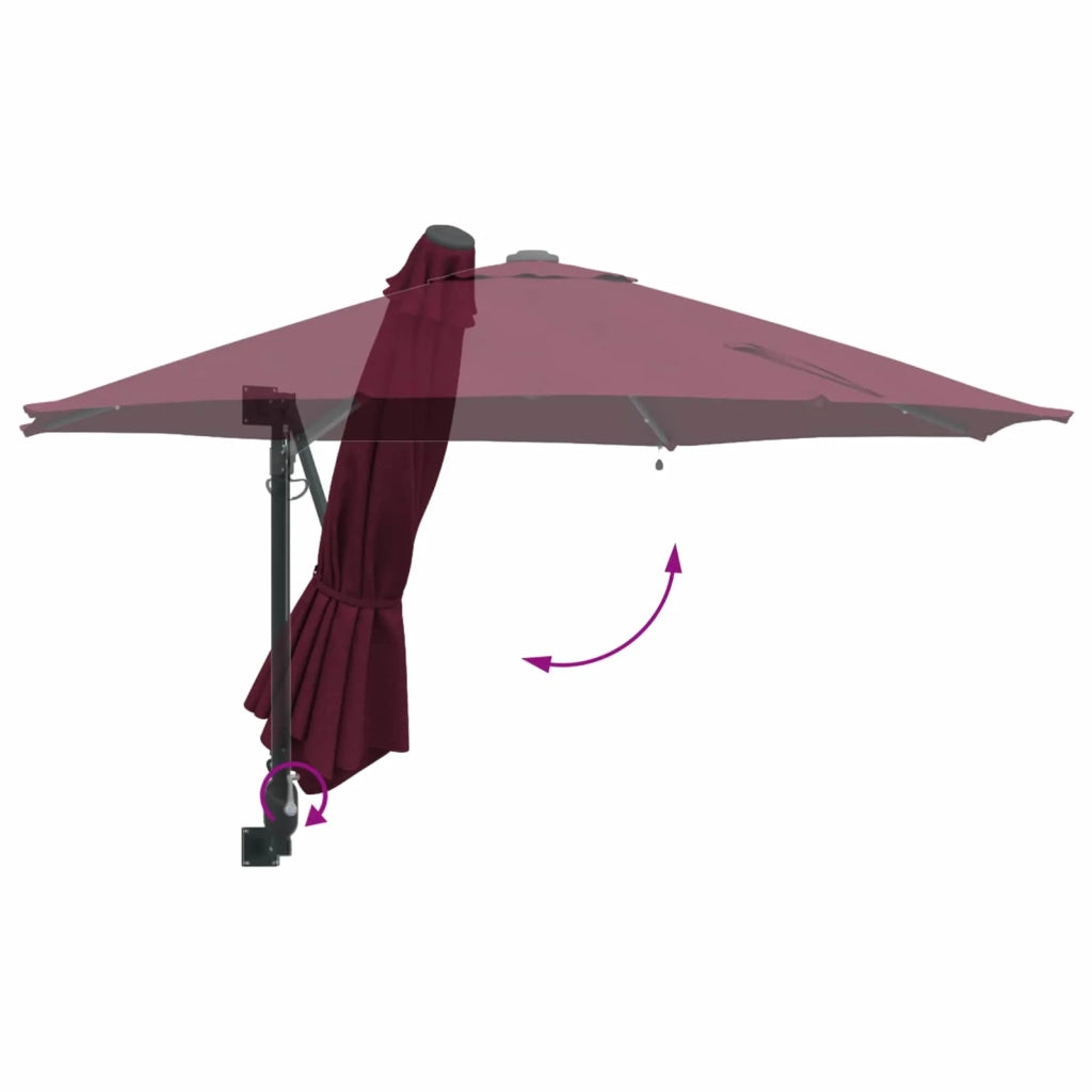 Ombrello da giardino Rosso Bordeaux 248 x 248 x 148 cm 42003247