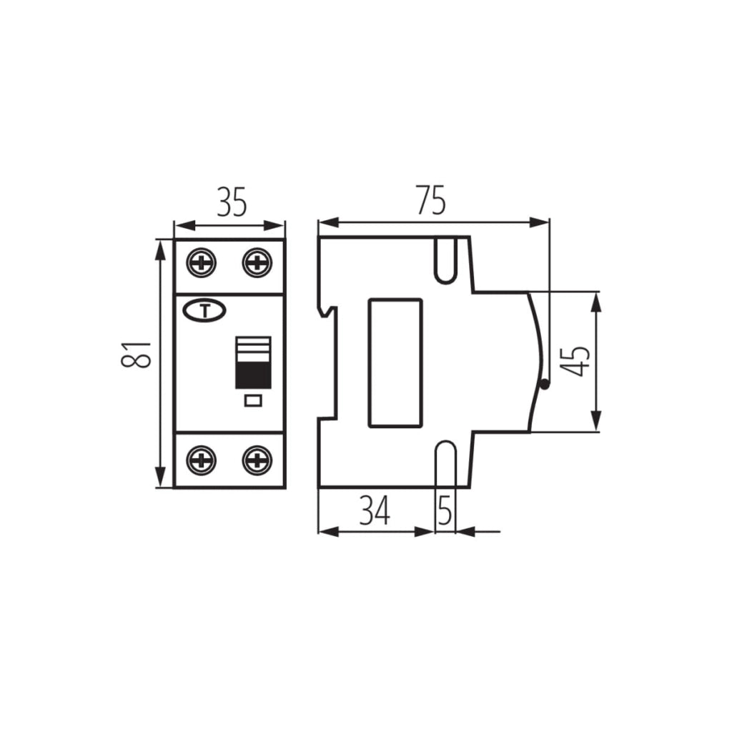 Interruttore differenziale 2P 6kA TH35 Kanlux KRO6
