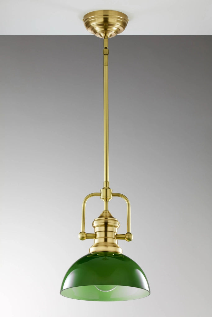 Lampada a sospensione industriale ottone verde E27 Jupiter