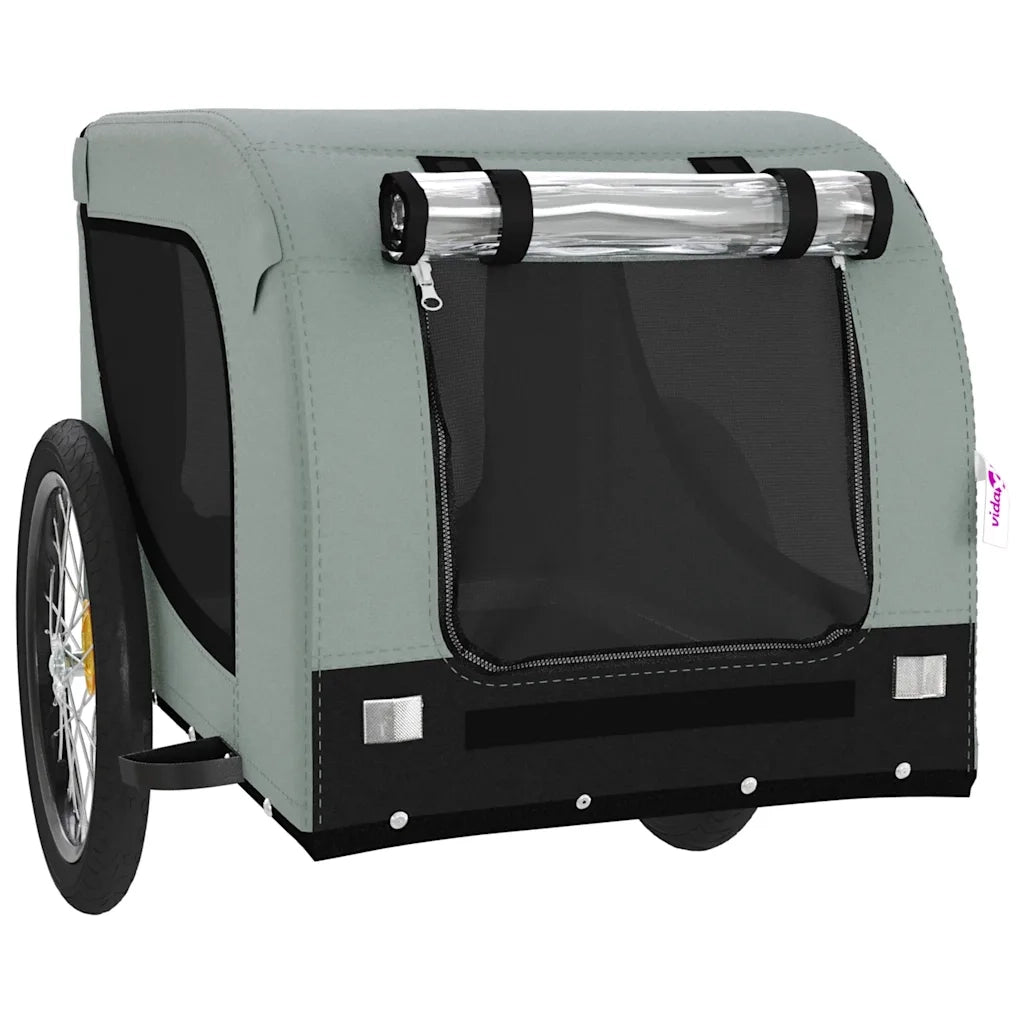 Rimorchio da Bici per Animali Grigio e Nero Oxford e Ferro 94007