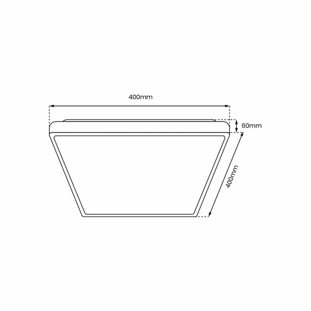 Plafoniera LED Milagro Quadro 40x40 nera 38W CCT con telecomando