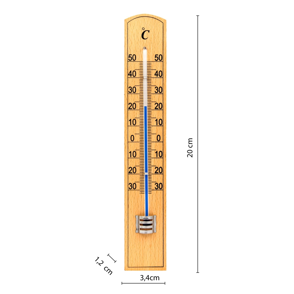 Termometro per Interno Esterno in Legno 20 cm