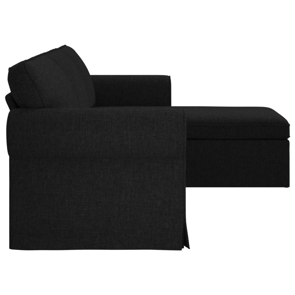 Divano Nero 215 x 138 x 80 cm Tessuto