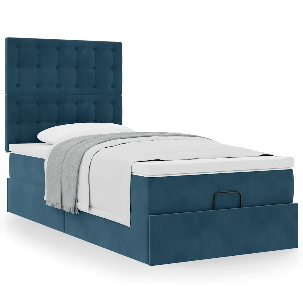 Struttura Letto Pouf con Materassi 90x190 cm in Velluto 3313587