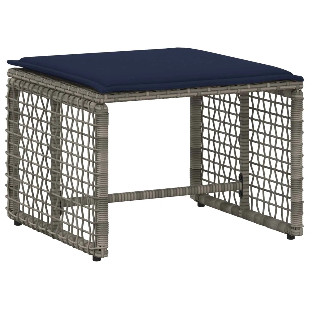 Set di Mobili da Esterno con cuscino 5 pz | Set Salotto da Giardino Grigio e Blu Navy