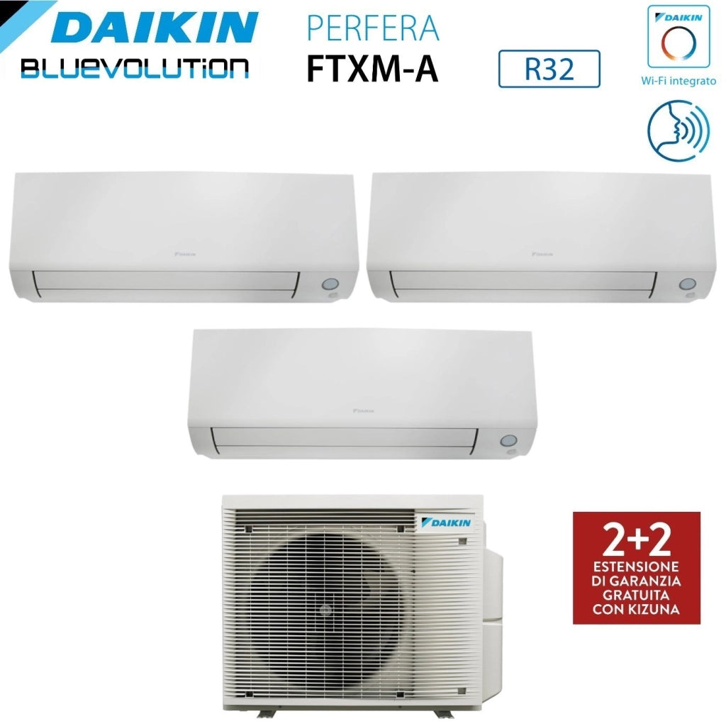 Condizionatore Trial Split Daikin Perfera All Seasons 7+12+15 con 3MXM68A R-32 Wi-Fi Integrato - Garanzia Italiana