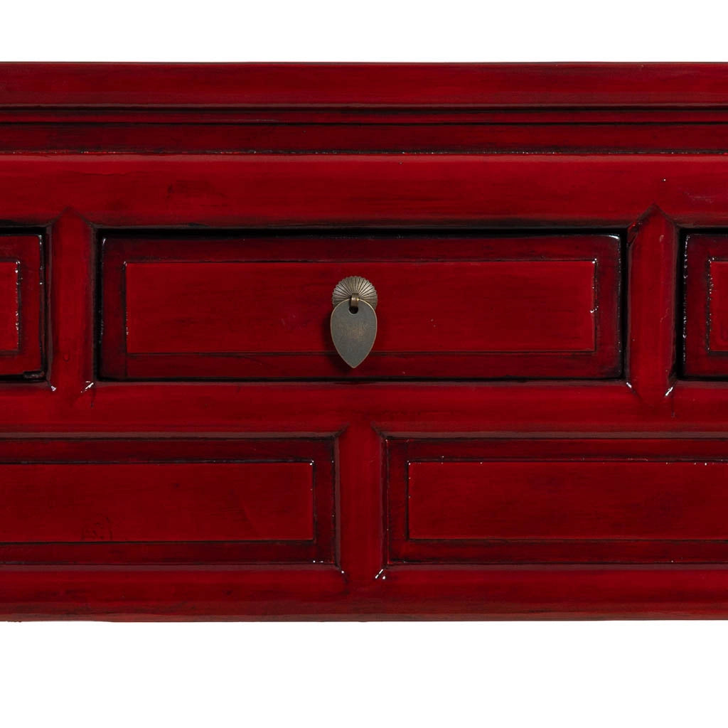 Mobile da ingresso in legno rosso 129x30x89h cm