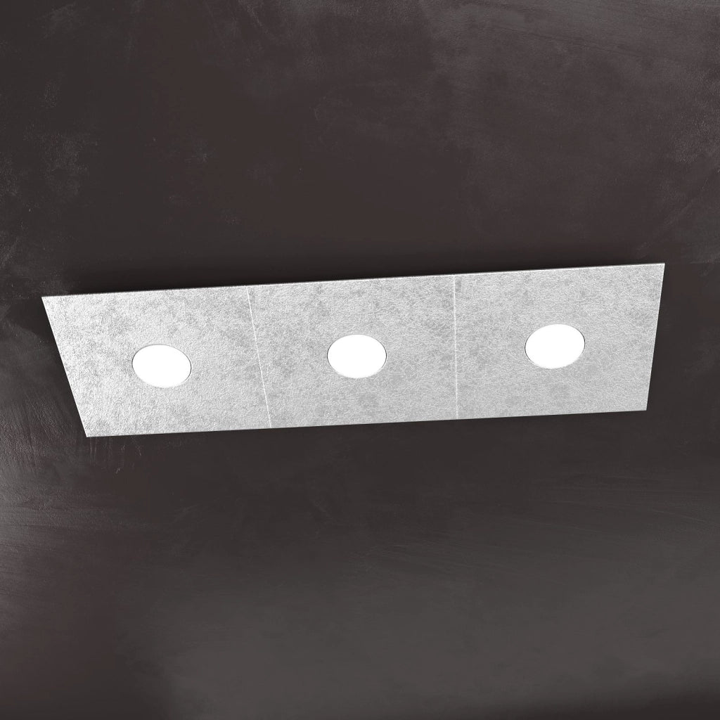 ECCENTRIC APPLIQUE-PLAFONIERA 3 LUCI FOGLIA ARGENTO 1156-3L-FA