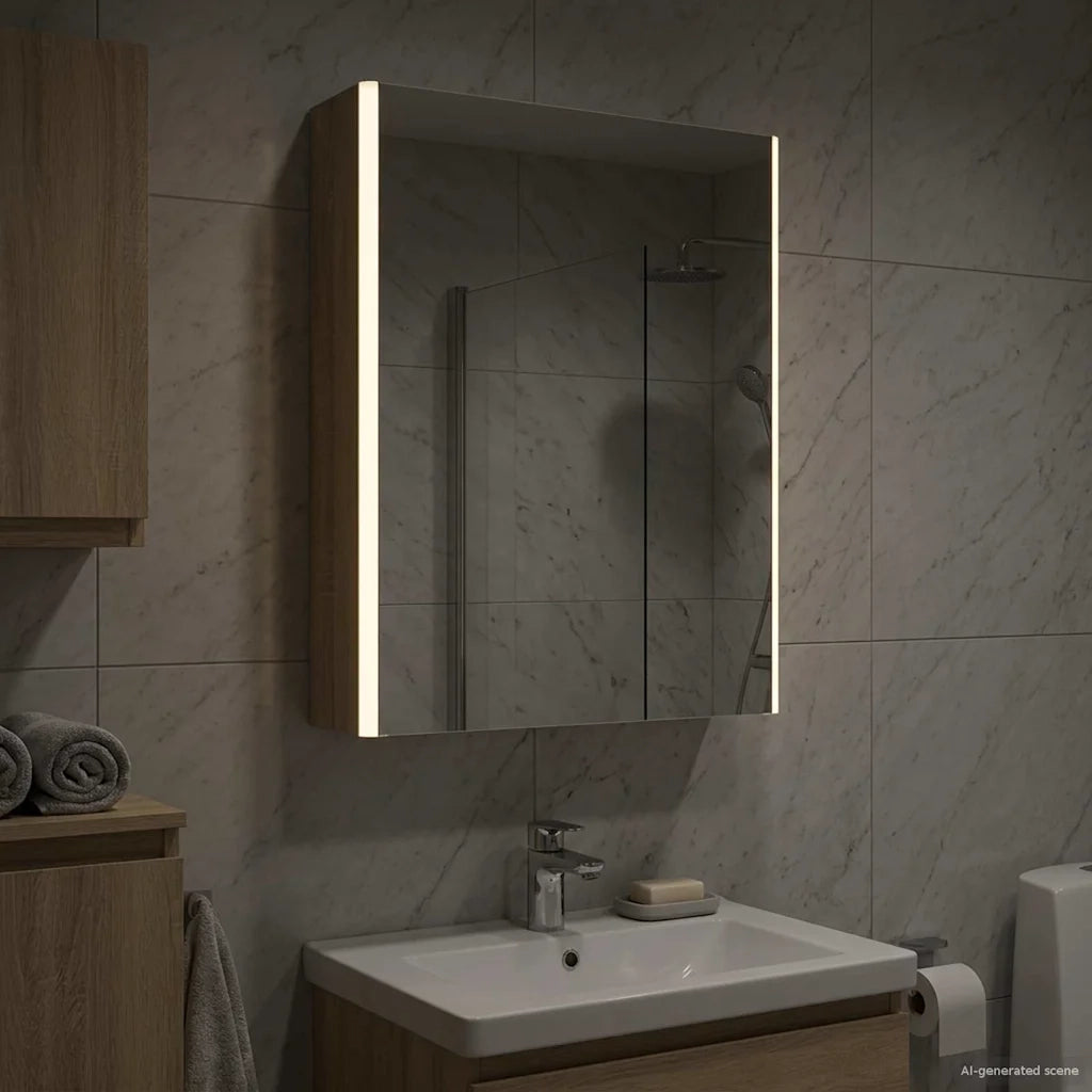 Mobiletto per specchio da bagno Rovere Sonoma 889233