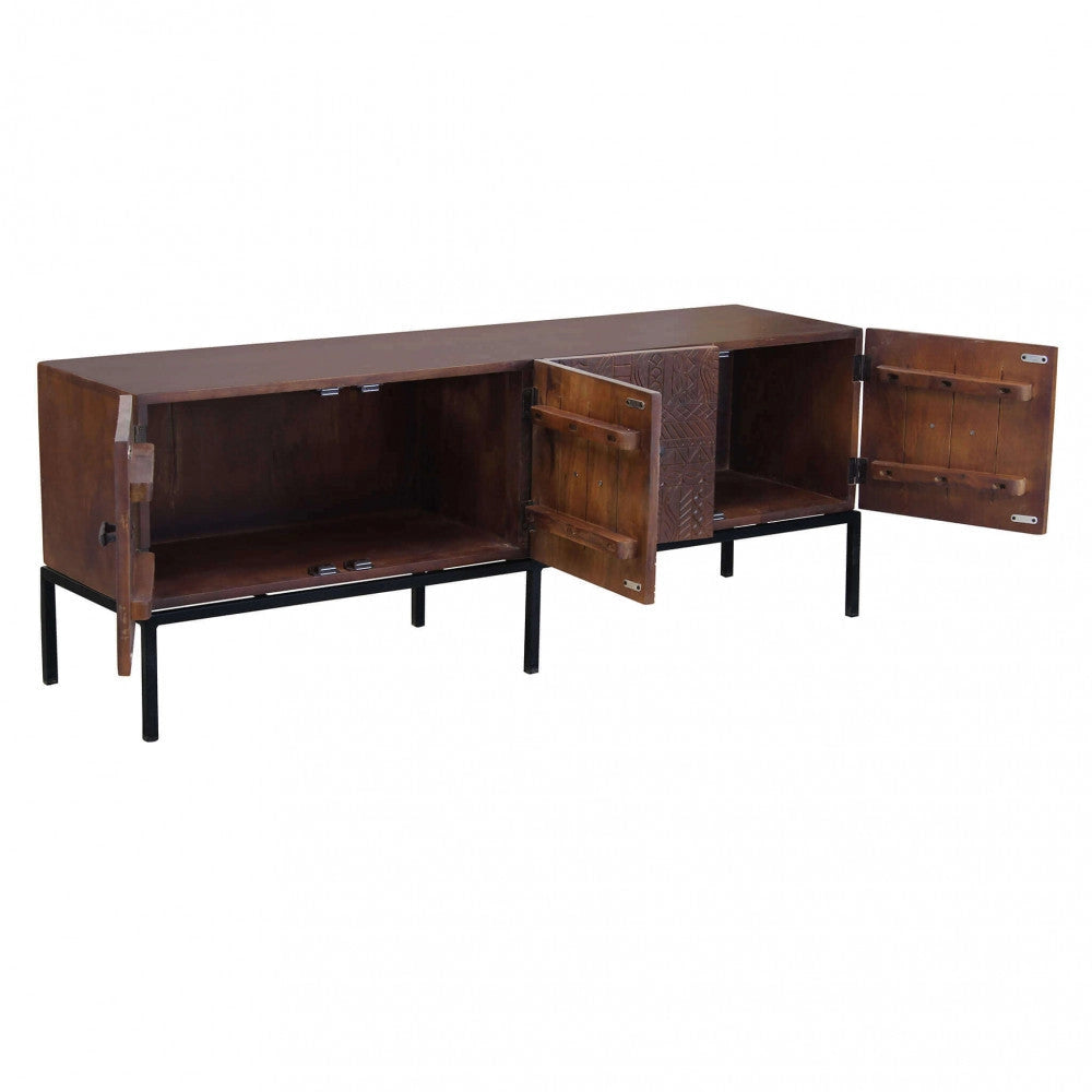Mobile TV Dominick 150x40x55 h cm in Legno Marrone