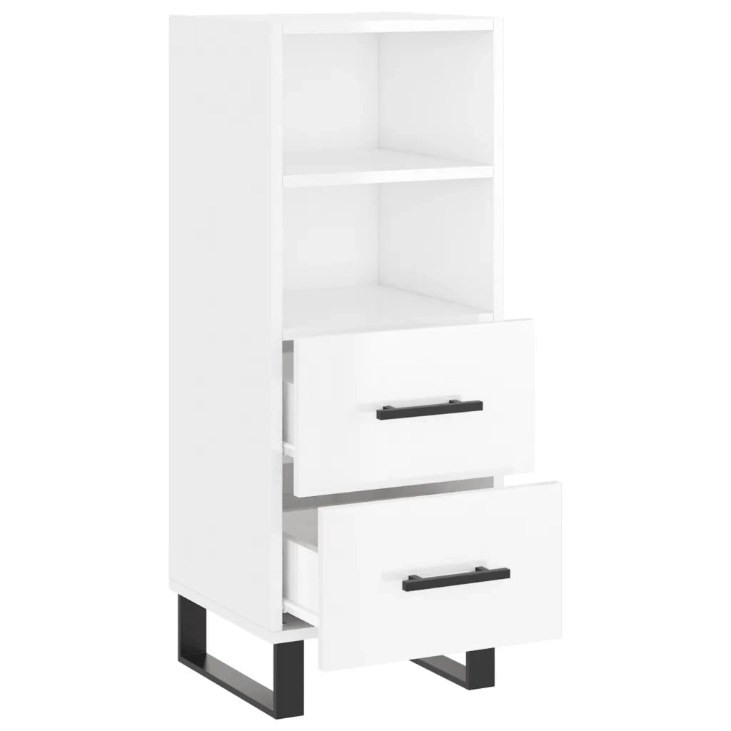Credenza-Buffet-Armadio da cucina Bianco Lucido 34,5x34x90 cm in Legno Multistrato 198764