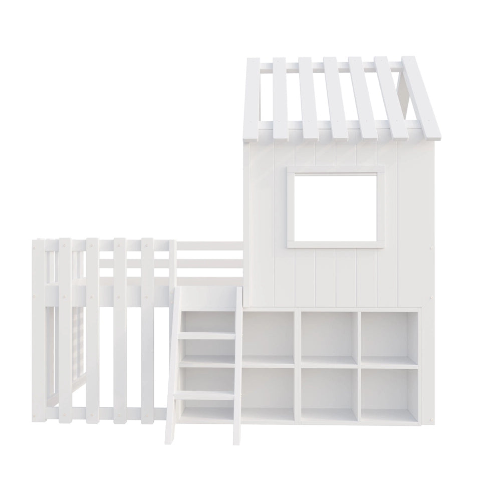 Letto casa bambini - Xylo - 90x200 cm legno bianco