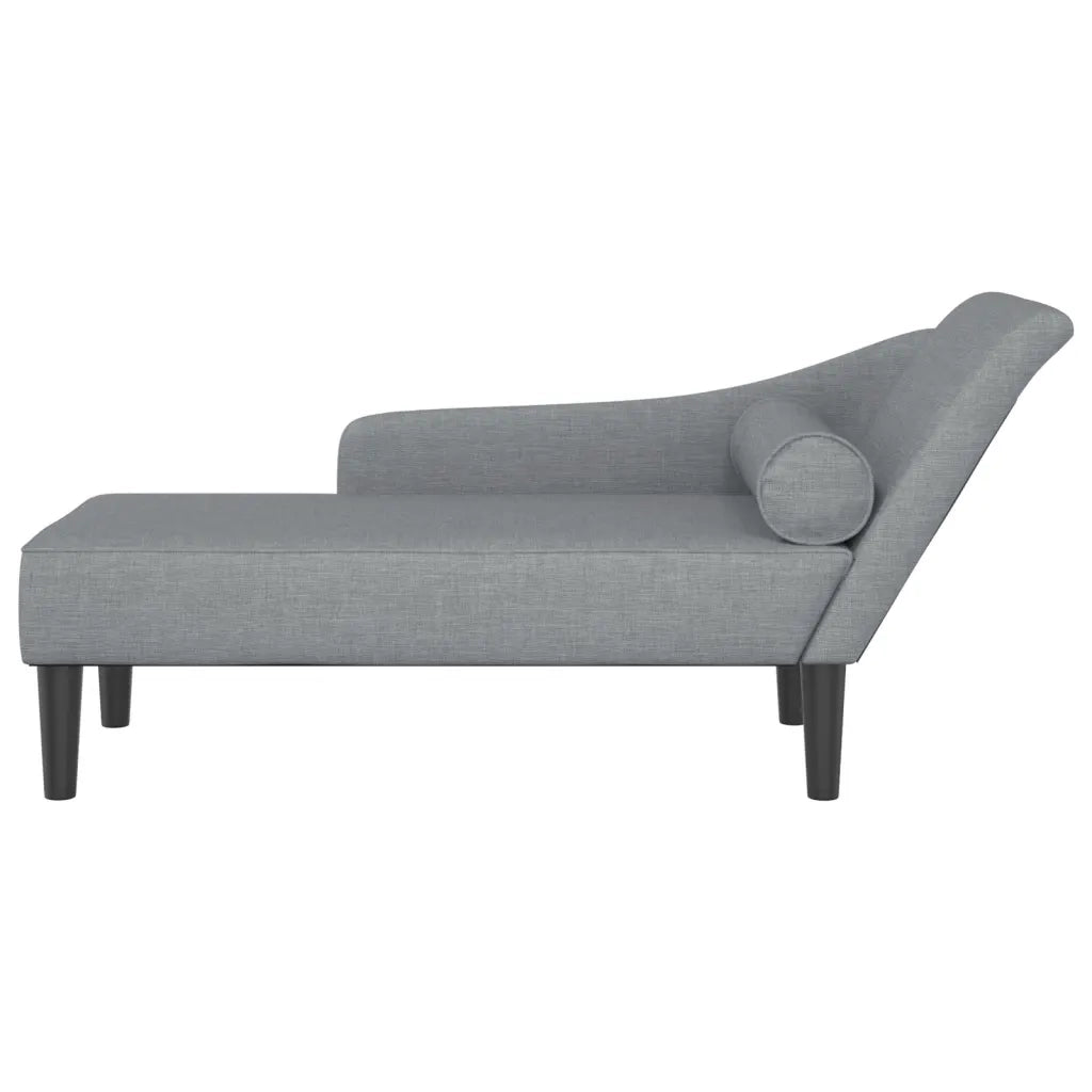 Chaise Longue con Cuscini Grigio Chiaro in Tessuto 4007596