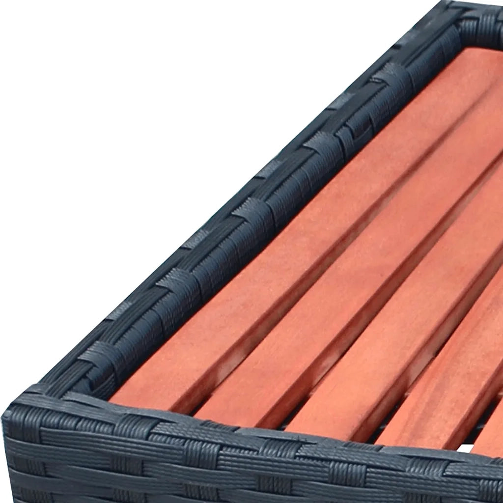 Scalino per Spa in Polyrattan 92x45x25 cm Nero 42700