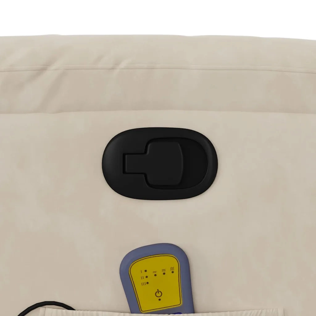 Poltrona Massaggiante Reclinabile Beige in Tessuto Microfibra 373461