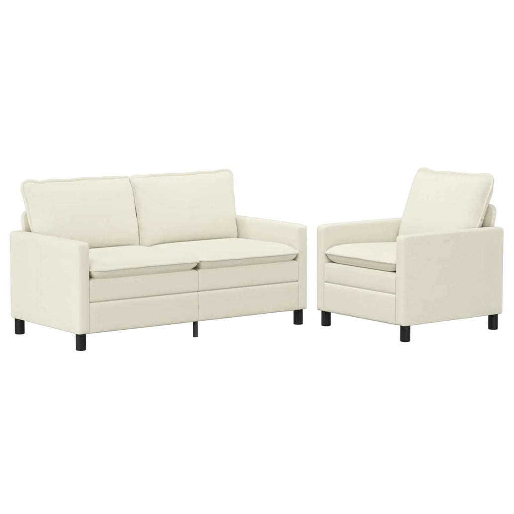 Set di divani 2 pcs Crema Tessuto 3417085